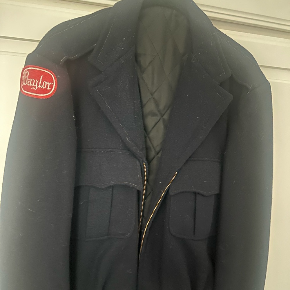 Baylor Black Wool Cropped Coat with Quilted Lining Vintage